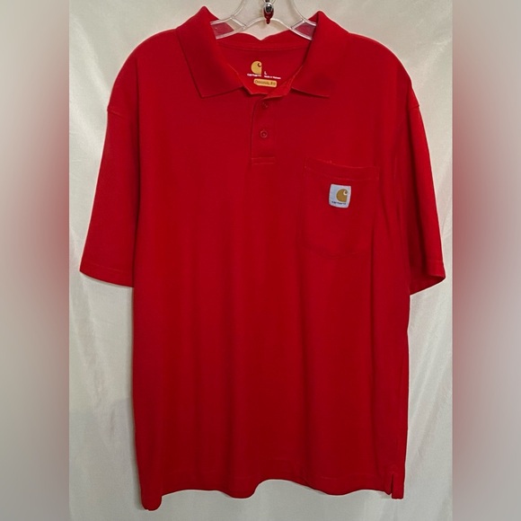 Red Carhartt Original Fit Polo Shirt - Picture 1 of 4